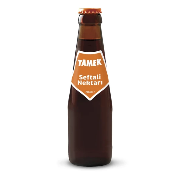 Tamek Şeftali Nektarı Kahverengi Şişe 200 Ml (8'li Paket) ürün görseli 1