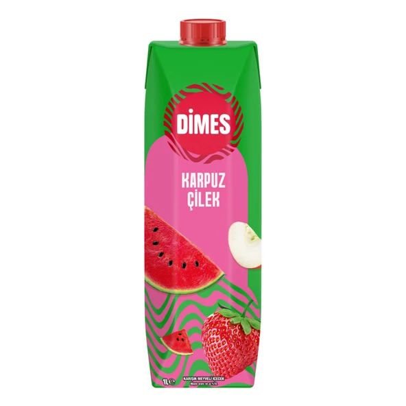 Dimes Karpuz ve Çilekli İçecek 1 L (8'li Paket) ürün görseli 1