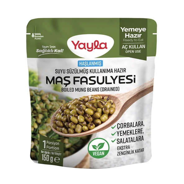 Yayla Haşlanmış Suyu Süzülmüş Maş Fasulyesi 150 G (8'li Paket) ürün görseli 1