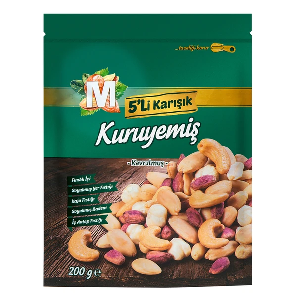 Migros 5'li Kavrulmuş Karışık Kuruyemiş 200 G (7'li Paket) ürün görseli 1