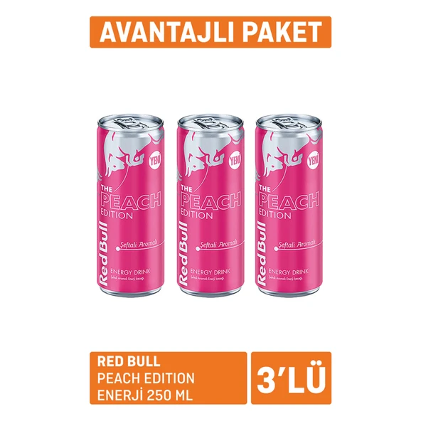 Red Bull Peach Edition Enerji 3 x 250 Ml (2'li Paket) ürün görseli 1