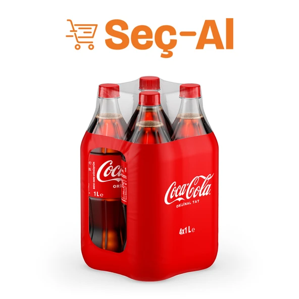 Coca-Cola Orijinal Tat Pet 4x1 L (4'li Paket) ürün görseli 1