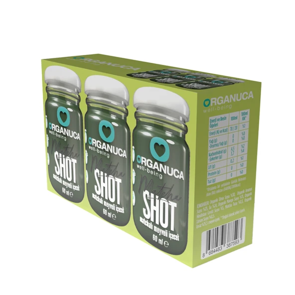 Organuca Matchalı Meyveli İçecek Shot 3 x 60 Ml (5'li Paket) ürün görseli 1