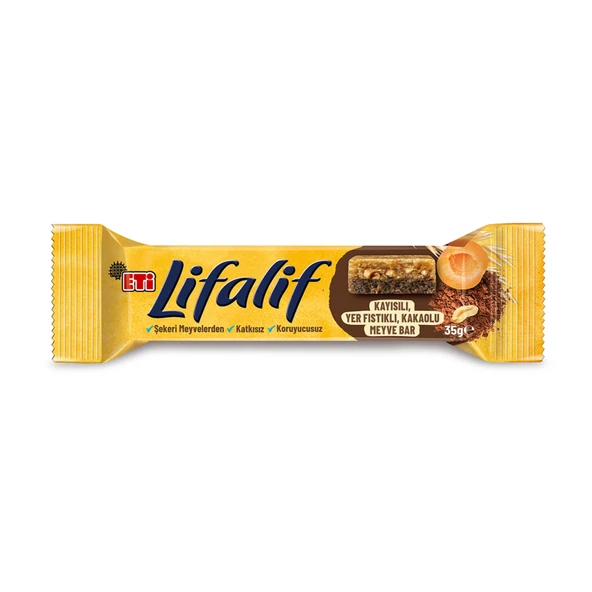 Eti Lifalif Meyve Bar Yer Fıstık Kayısılı 35 G (8'li Paket) ürün görseli 1