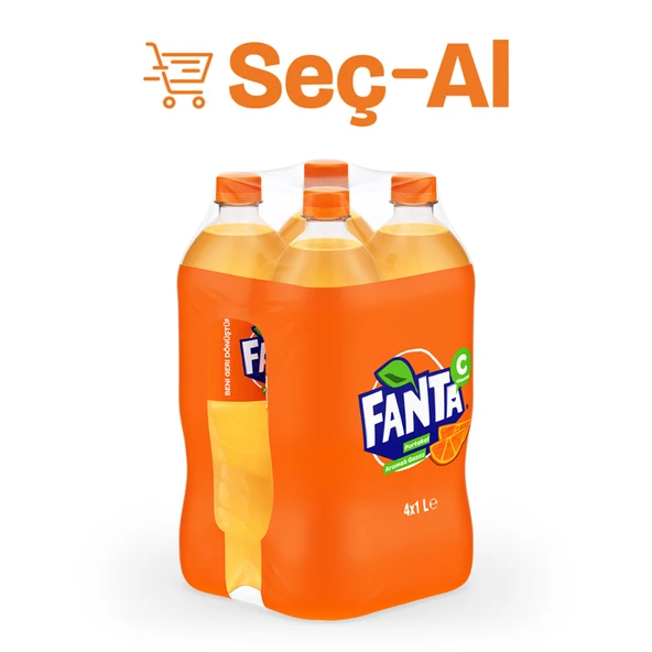 Fanta Portakal Aromalı Pet 4x1 L (4'li Paket) ürün görseli 1