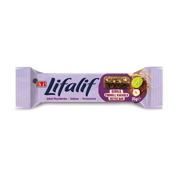 Eti Lifalif Meyve Bar Üzümlü Fındıklı Kakaolu 35 G (8'li Paket) ürün görseli 1