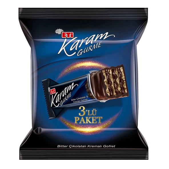 Eti Karam Gurme Bitter Çikolata Kremalı Gofret 3'lü 150 G (7'li Paket) ürün görseli 1