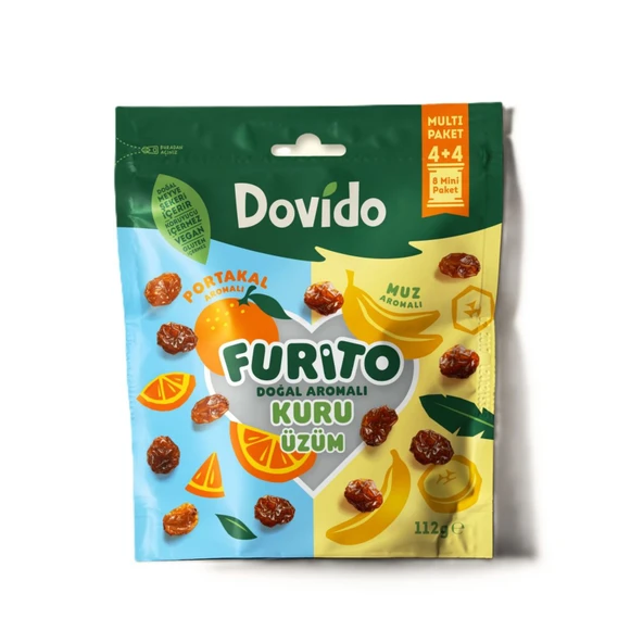 Dovido Multi Furito Muz&Portakal Aromalı Üzüm 112 G (8'li Paket) ürün görseli 1