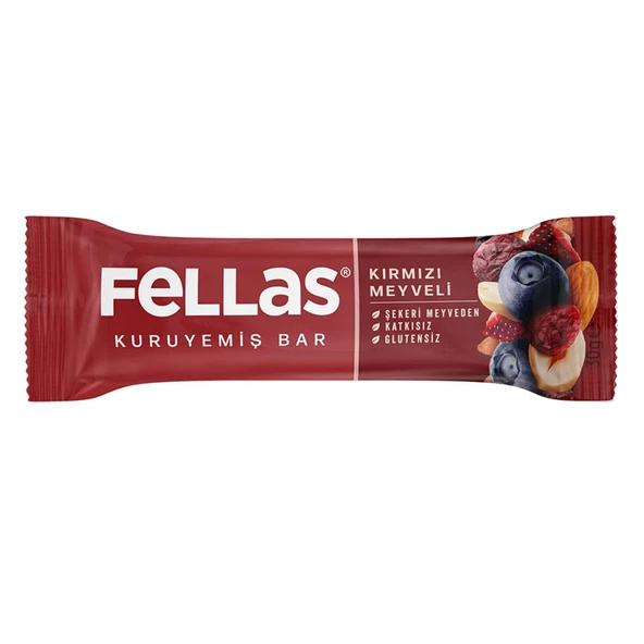 Fellas Kırmızı Meyveli Kuruyemiş Bar 30 G (8'li Paket) ürün görseli 1