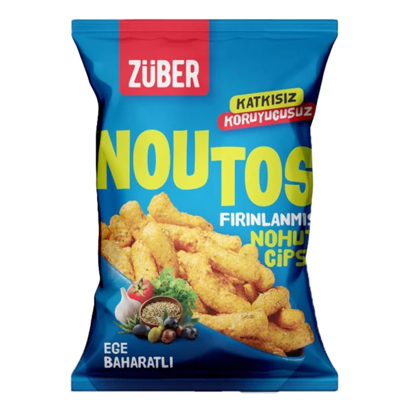 Züber Noutos Fırınlanmış Nohut Cipsi Ege Baharatları 55 G (5'li Paket) ürün görseli 1