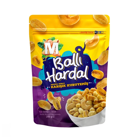 Migros Ballı Hardal Soslu Karışık Kuruyemiş 200 G (5'li Paket) ürün görseli 1