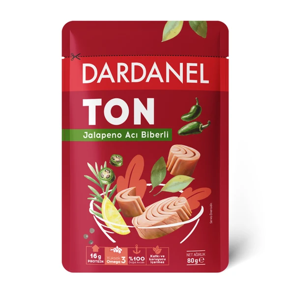 Dardanel Jalapeno Acı Biberli Ton Poşet 80 G (8'li Paket) ürün görseli 1