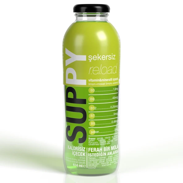 Suppy Reload Limon & Lime Aromalı Vitamin & Mineralli İçecek 414 Ml (6'li Paket) ürün görseli 1