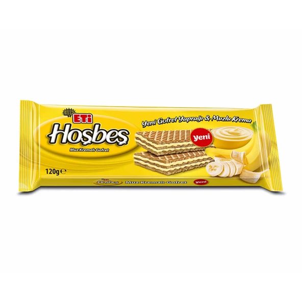 Eti Hoşbeş Muz Kremalı Gofret 120 G (6'li Paket) ürün görseli 1