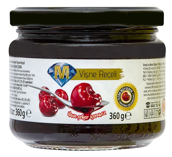 Migros Şeker İlavesiz Vişne Reçeli 360 G (5'li Paket) ürün görseli 1