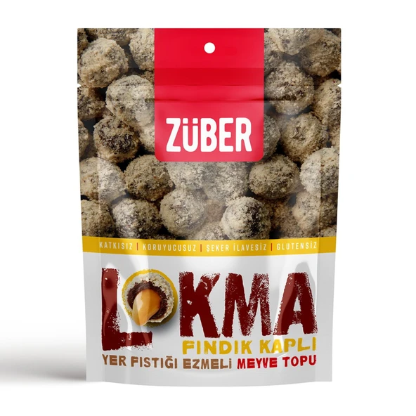 Züber Lokma Fındık Kaplı Meyve Topu 96 G (4'li Paket) ürün görseli 1