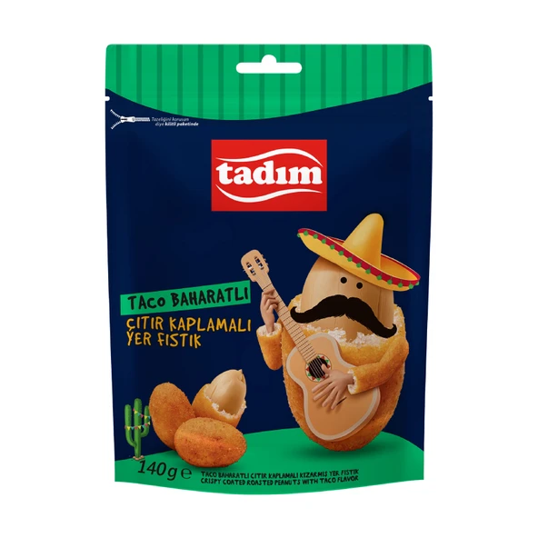 Tadım Taco Baharatlı Çıtır Kaplamalı Yer Fıstığı 140 G (8'li Paket) ürün görseli 1