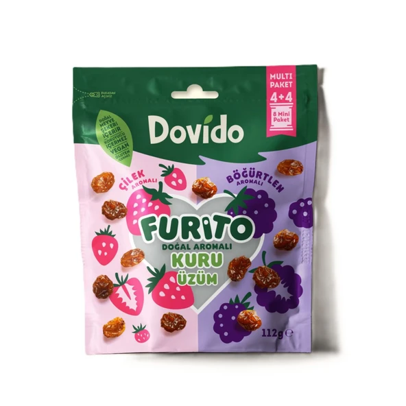 Dovido Multi Furito Çilek&Böğürtlen Aromalı Üzüm 112 G (8'li Paket) ürün görseli 1