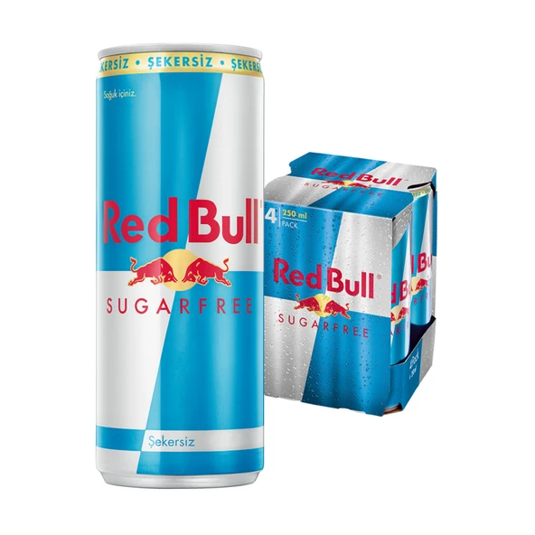 Red Bull Enerji İçeceği Şekersiz 4'lü Paket - 4x250 Ml (8'li Paket) ürün görseli 1