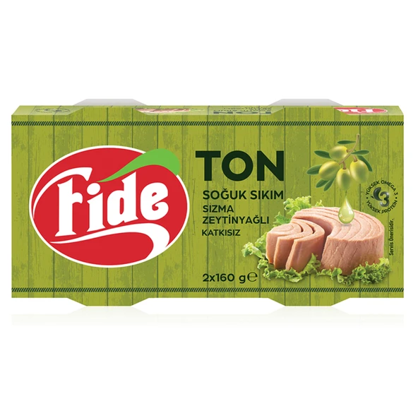 Fide Ton Soğuk Sıkım Sızma Zeytinyağlı 2 x 160 G (5'li Paket) ürün görseli 1