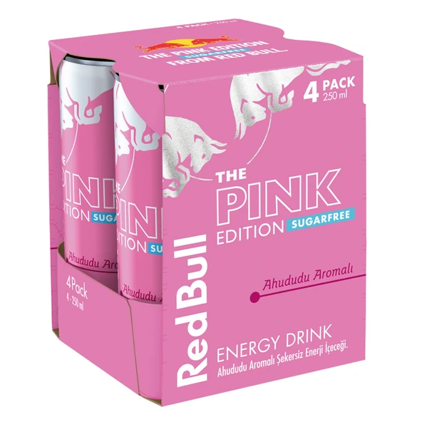 Red Bull Sugarfree Pink Edition Ahududu 4 x 250 Ml (3'li Paket) ürün görseli 1
