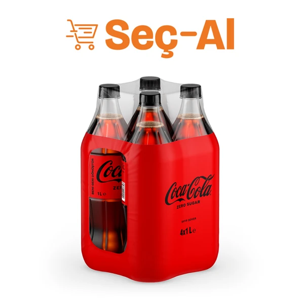 Coca-Cola Zero Sugar Pet 4x1 L (4'li Paket) ürün görseli 1