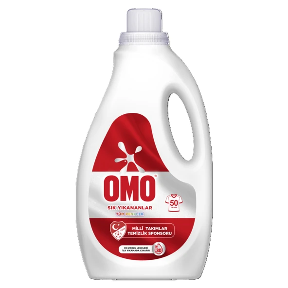 Omo Cold Power Sık Yıkananlar Tüm Renkler İçin Sıvı Çamaşır Deterjanı 2.5 L (7'li Paket) ürün görseli 1