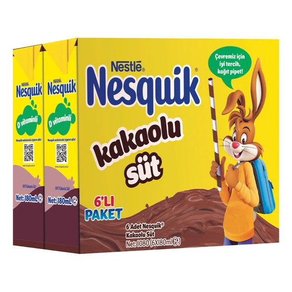 Nesquik Kakaolu Süt 6x180 Ml (6'li Paket) ürün görseli 1