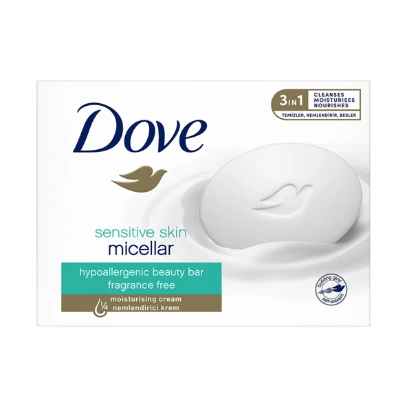 Dove Beauty Cream Bar Katı Güzellik Sabunu Micellar Hassas Ciltler İçin Nemlendirici Etkili 90 G (6'li Paket) ürün görseli 1