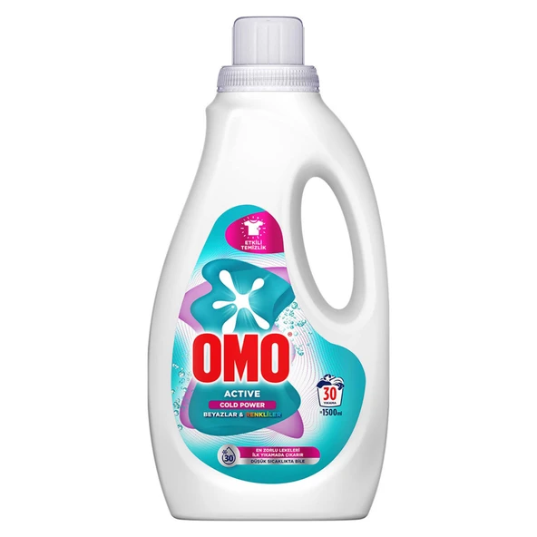 Omo Active Cold Power Beyazlar ve Renkliler için Sıvı Deterjan 1500 Ml (4'li Paket) ürün görseli 1