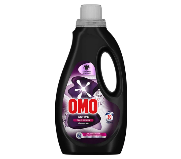 Omo Active Cold Power Siyahlar İçin Sıvı Deterjan 1500 Ml (4'li Paket) ürün görseli 1