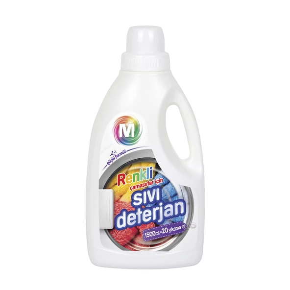 Migros Sıvı Deterjan Renkliler 1500 Ml (8'li Paket) ürün görseli 1