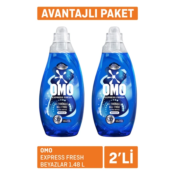 Omo Express Fresh Beyazlar 2  x 1.48 L (4'li Paket) ürün görseli 1