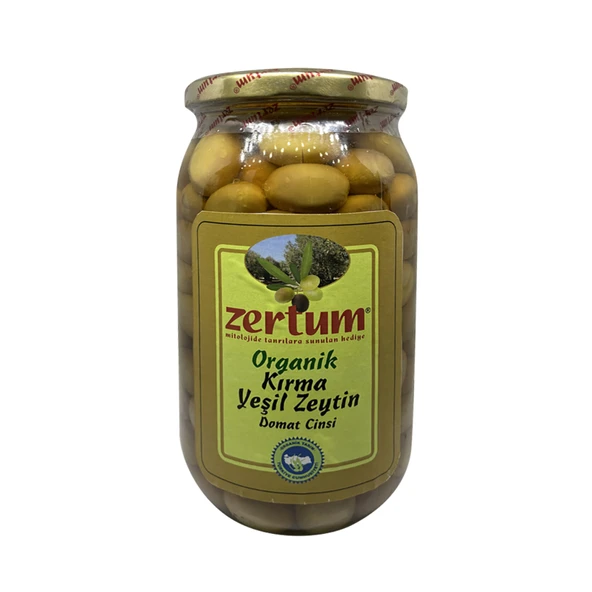 Zertum Organik Domat Kırma Yeşil Zeytin 1050 G (5'li Paket) ürün görseli 1