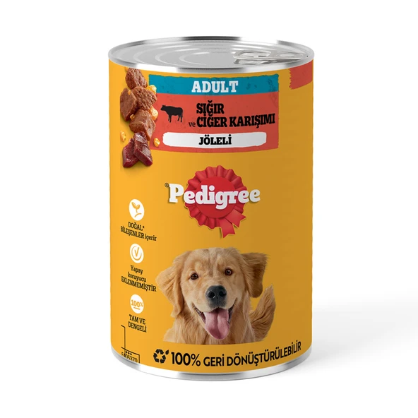 Pedigree Sığırlı ve Ciğerli Konserve Yaş Mama 400 G (8'li Paket) ürün görseli 1