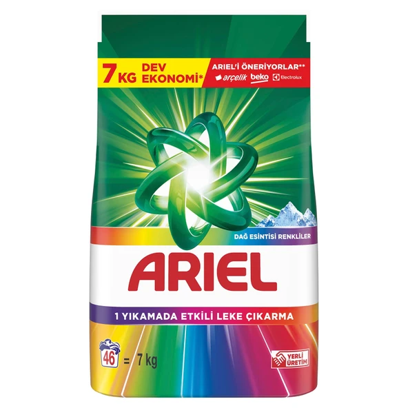 Ariel Dağ Esintisi Renklilere Özel Toz Çamaşır Deterjanı 7 Kg 46 Yıkama (5'li Paket) ürün görseli 1