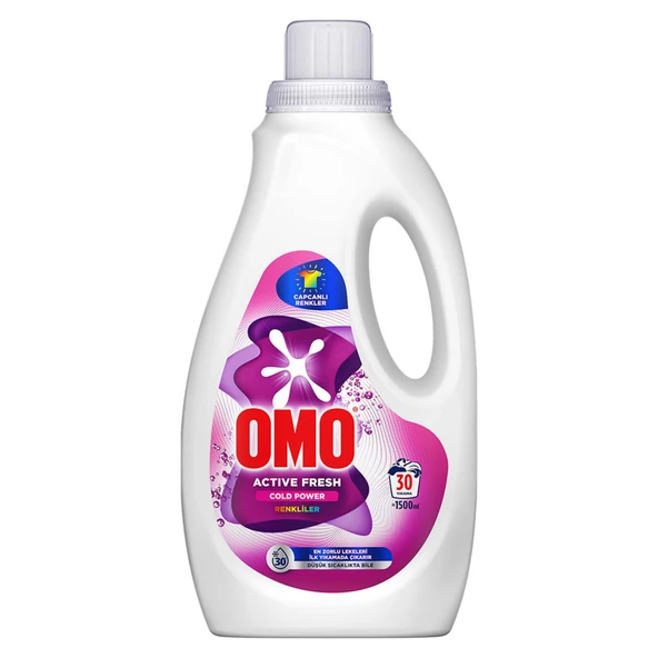 Omo Active Fresh Cold Power Renkliler için Sıvı Deterjan 1500 Ml (8'li Paket) ürün görseli 1