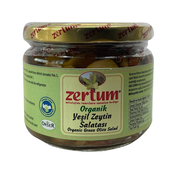 Zertum Organik Yeşil Zeytin Salatası 290 G (7'li Paket) ürün görseli 1