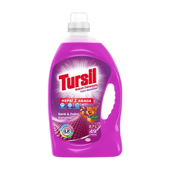 Tursil Sıvı Bakım Deterjanı Renkliler 2.7 L (6'li Paket) ürün görseli 1