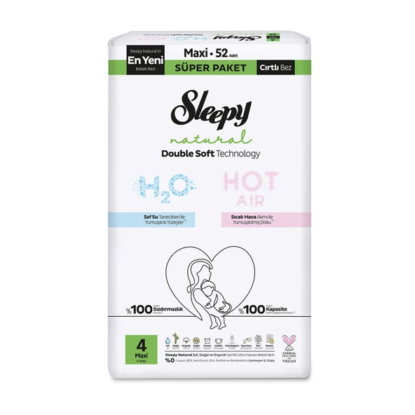 Sleepy Natural Double Soft 4 No 7-14 Kg 52'li (4'li Paket) ürün görseli 1