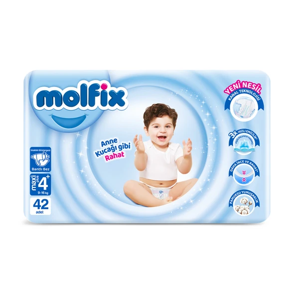 Molfix Avantajlı Paket 4+ Beden Maxi Plus 9-16 Kg 42'li (4'li Paket) ürün görseli 1