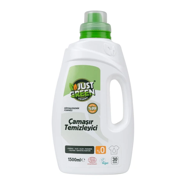 Just Green Organic Çamaşır Temizleyici 30 Yıkama 1.5 L (2'li Paket) ürün görseli 1