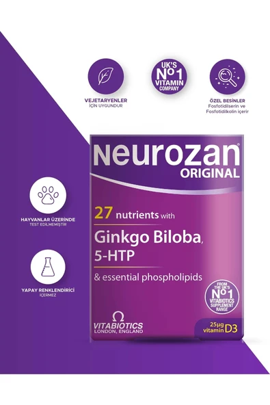 Neurozan Vitabiotics Original 30 Tablet - Resim 2