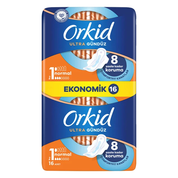 Orkid Ultra Ekstra Ekonomik Paket Normal Ped 16'lı (6'li Paket) ürün görseli 1