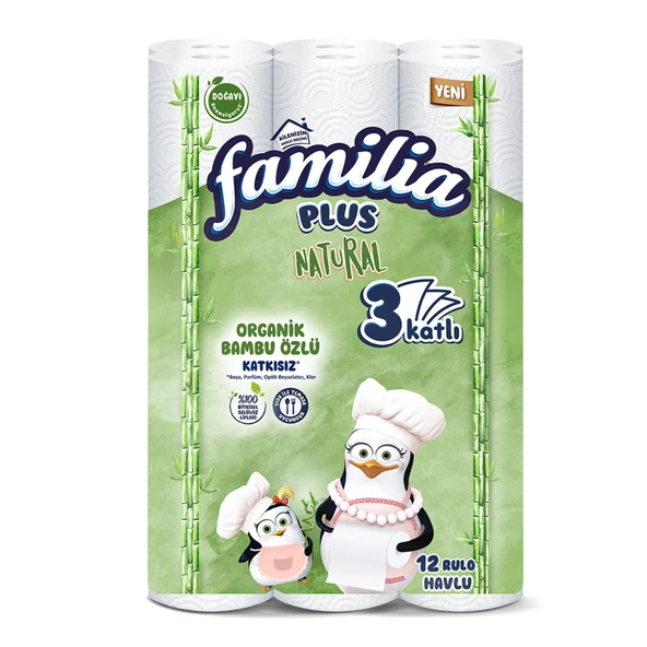 Familia Plus Natural Havlu 12'li (3'li Paket) ürün görseli 1