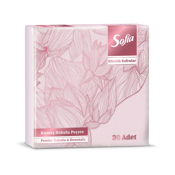 Sofia Kumaş Dokulu Peçete Pembe 30'lu (7'li Paket) ürün görseli 1