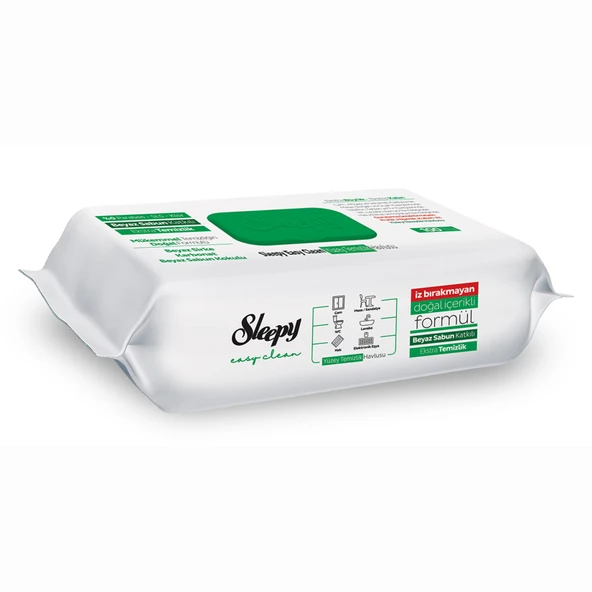 Sleepy Yüzey Temizlik Havlusu Beyaz Sabun 100'lü (8'li Paket) ürün görseli 1