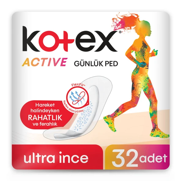 Kotex Active Ultra İnce Günlük Ped 32'Li (5'li Paket) ürün görseli 1