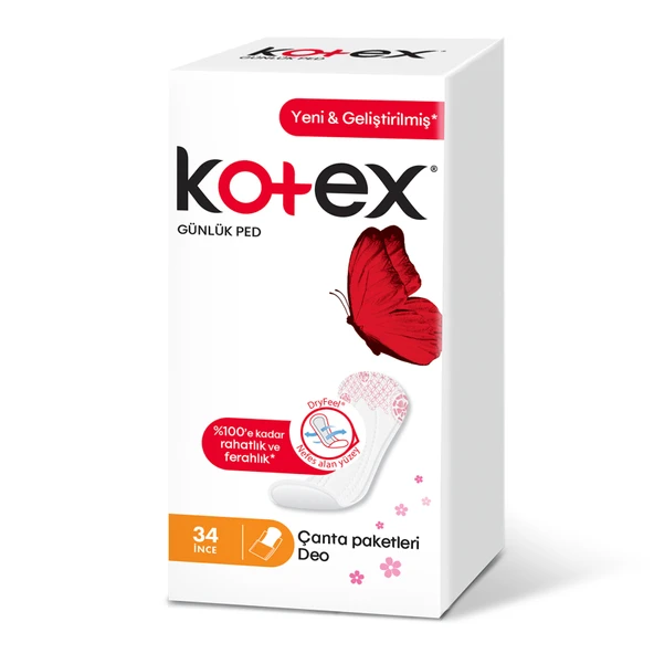 Kotex İnce Günlük Ped Parfumlu 34'lü (7'li Paket) ürün görseli 1