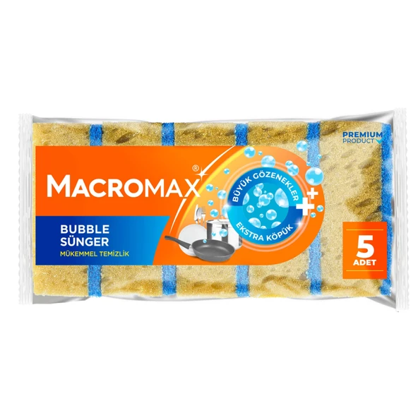 Macromax Bubble Sünger 5'li (8'li Paket) ürün görseli 1
